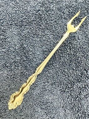 Vtg Oneida Community Modern Baroque Silverplate Lemon Pickle Fork 1969 Ornate 6"